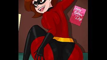 Estilo perrito del día de la madre de helen parr rojo