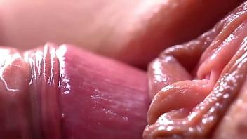 Extremadamente close-up pussyfucking creampie macro
