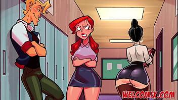 Una profesora muy caliente y loca por el sexo dibujos animados de sexo pervertido